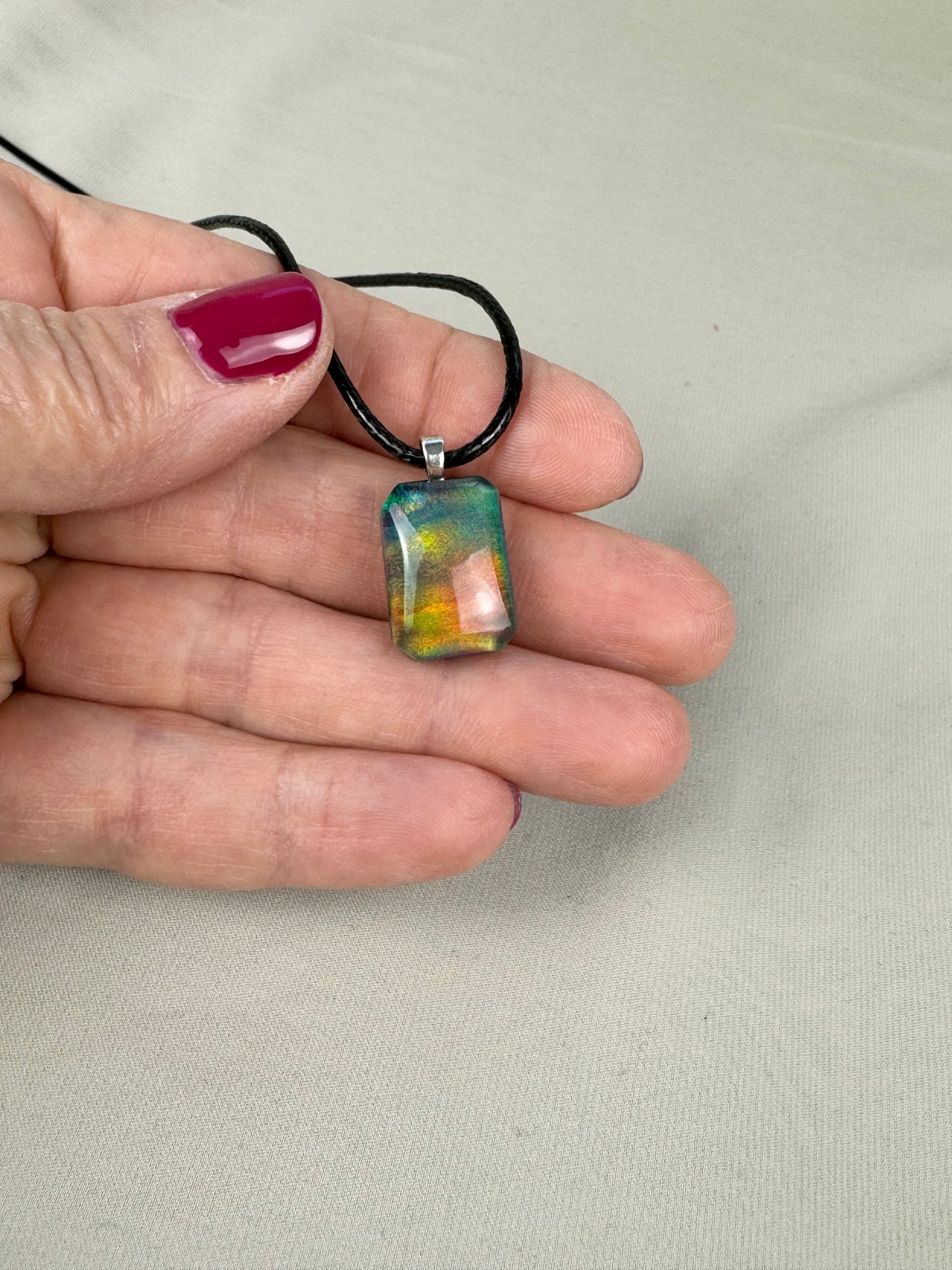 Aurora Opal Pendant Necklace