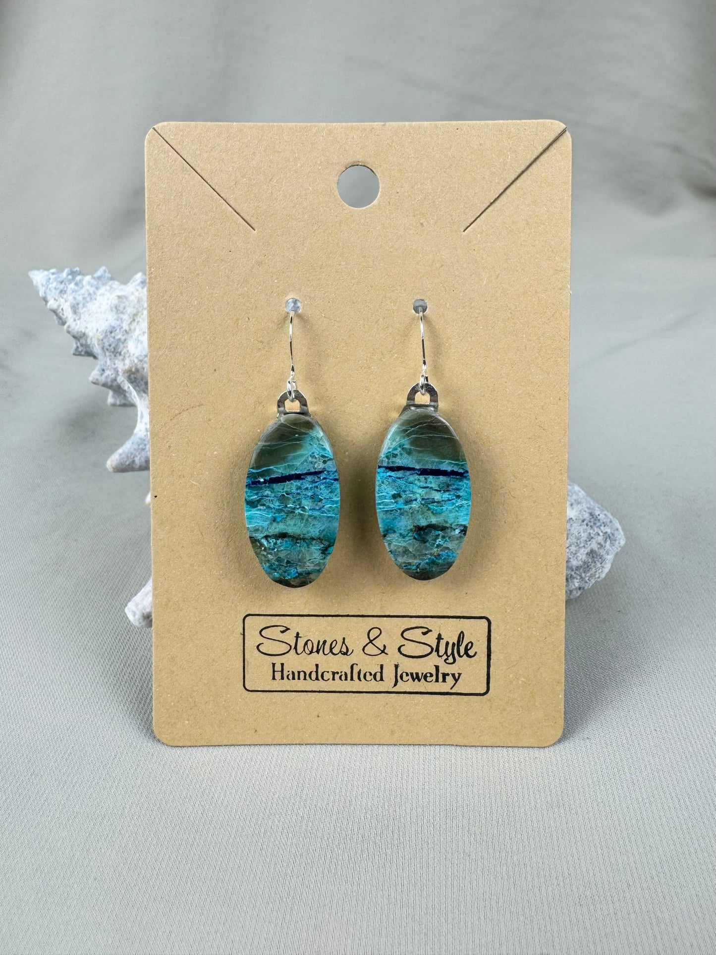 Shattuckite Earrings