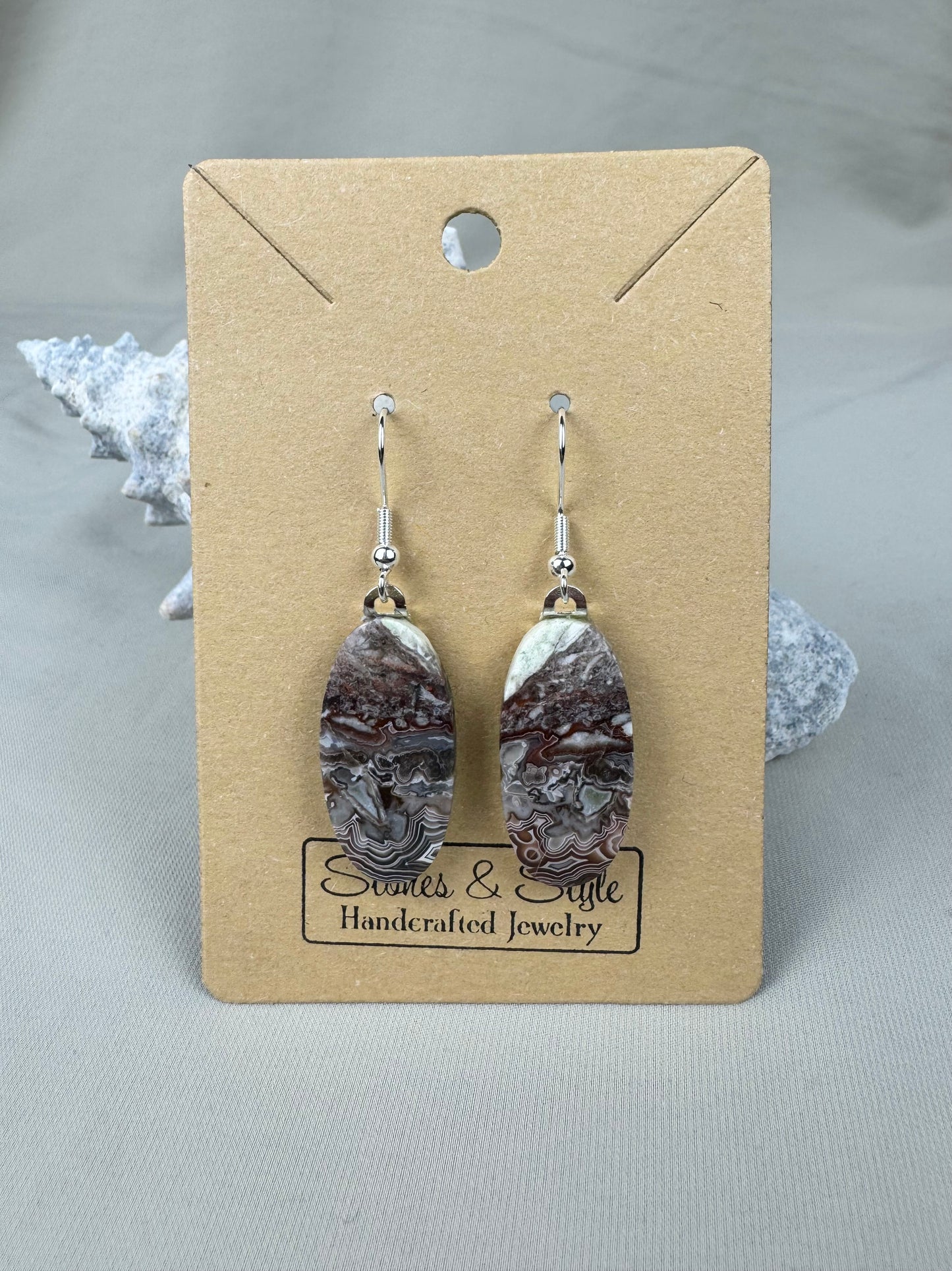 Crazy Lace Agate Earrings