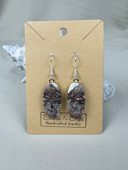 Crazy Lace Agate Earrings