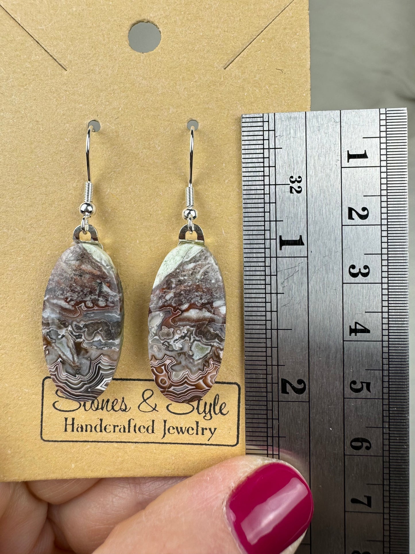 Crazy Lace Agate Earrings