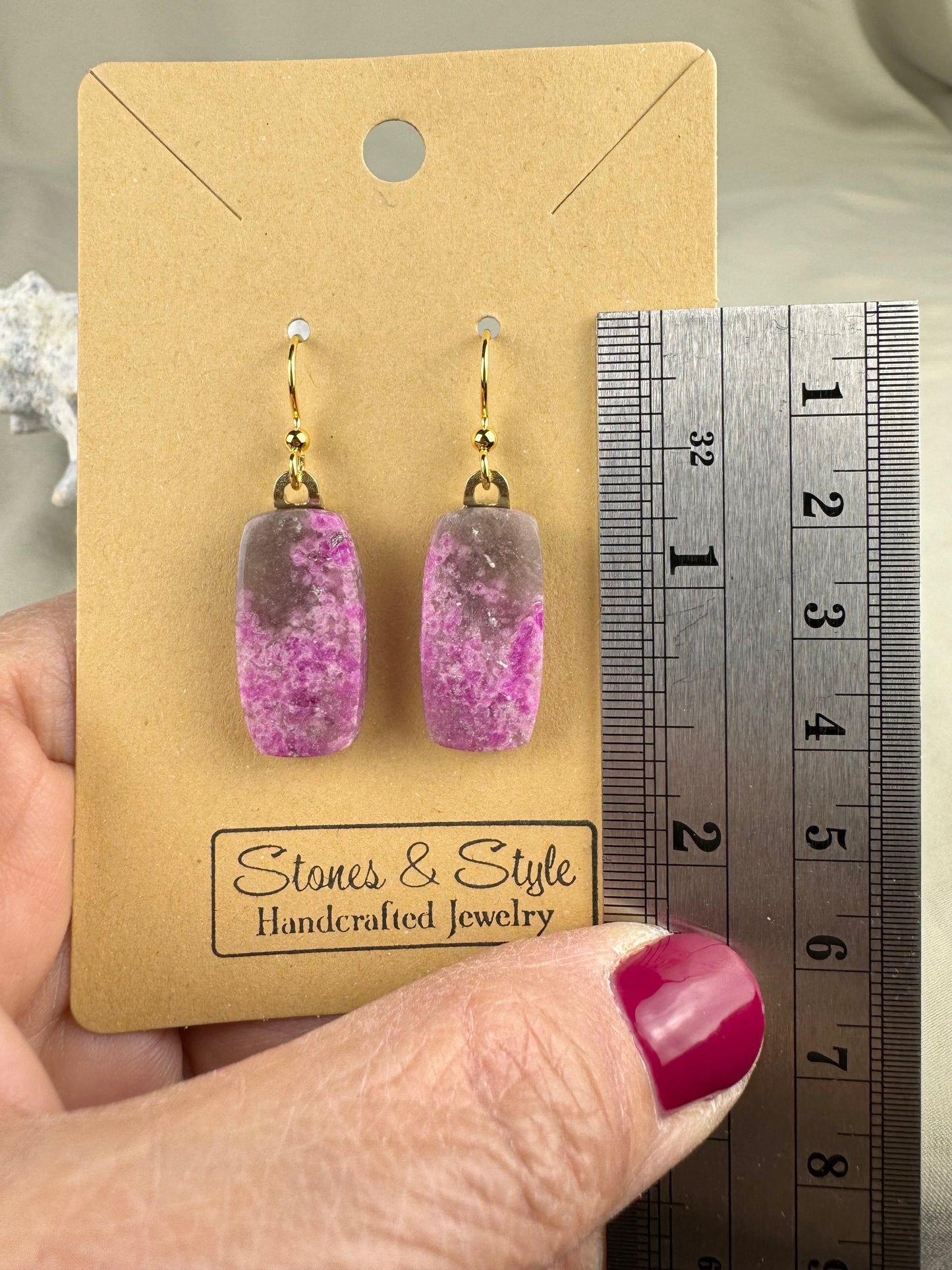 Pink Cobalto Calcite Earrings