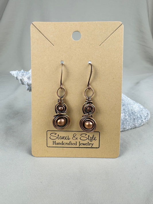 Antiqued Copper Earrings