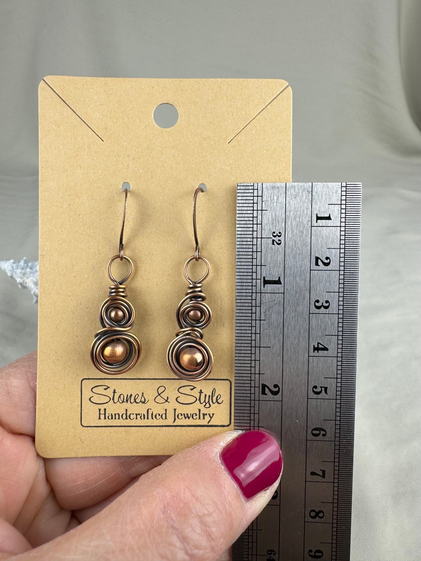 Antiqued Copper Earrings