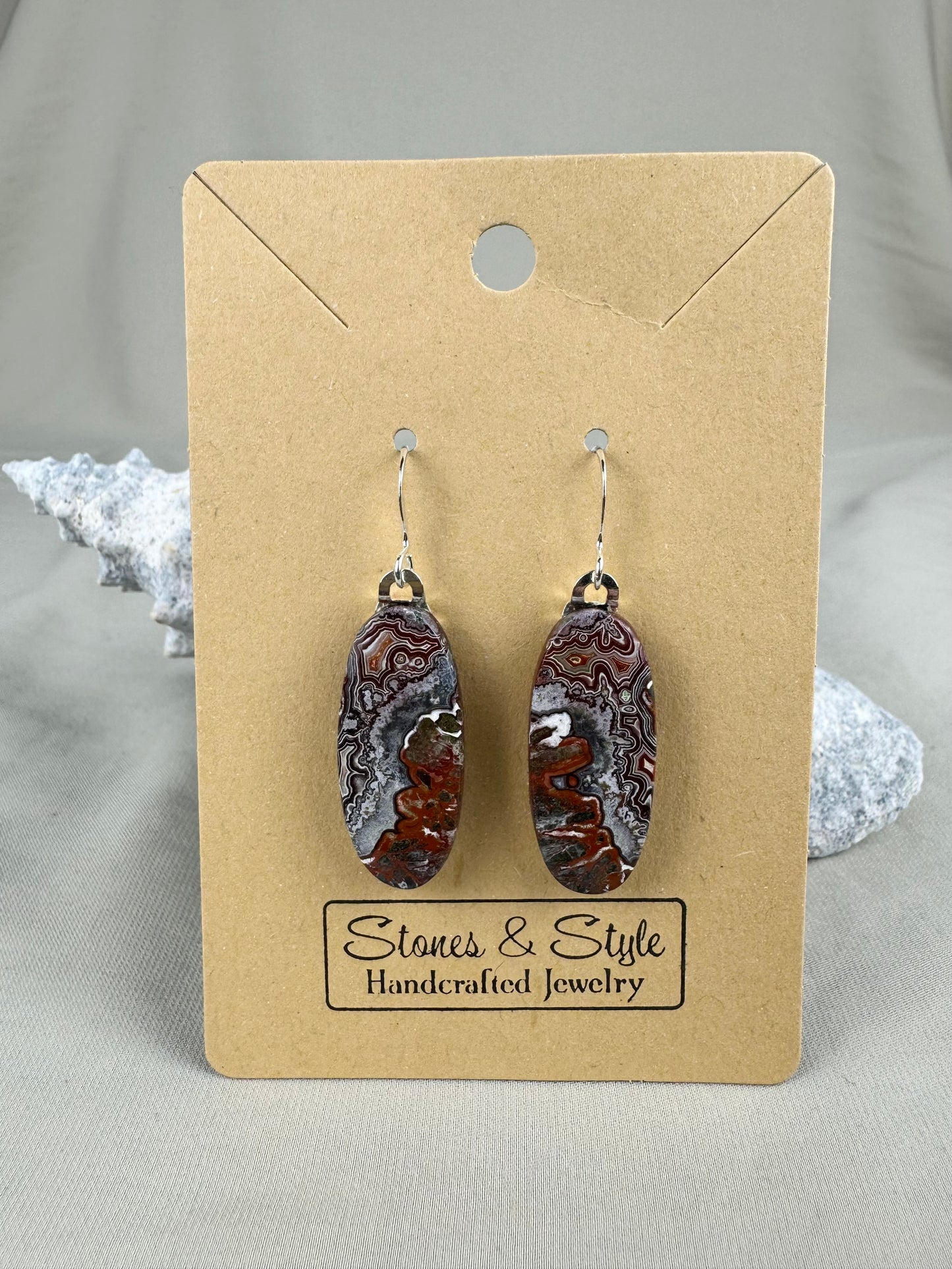 Crazy Lace Agate Earrings