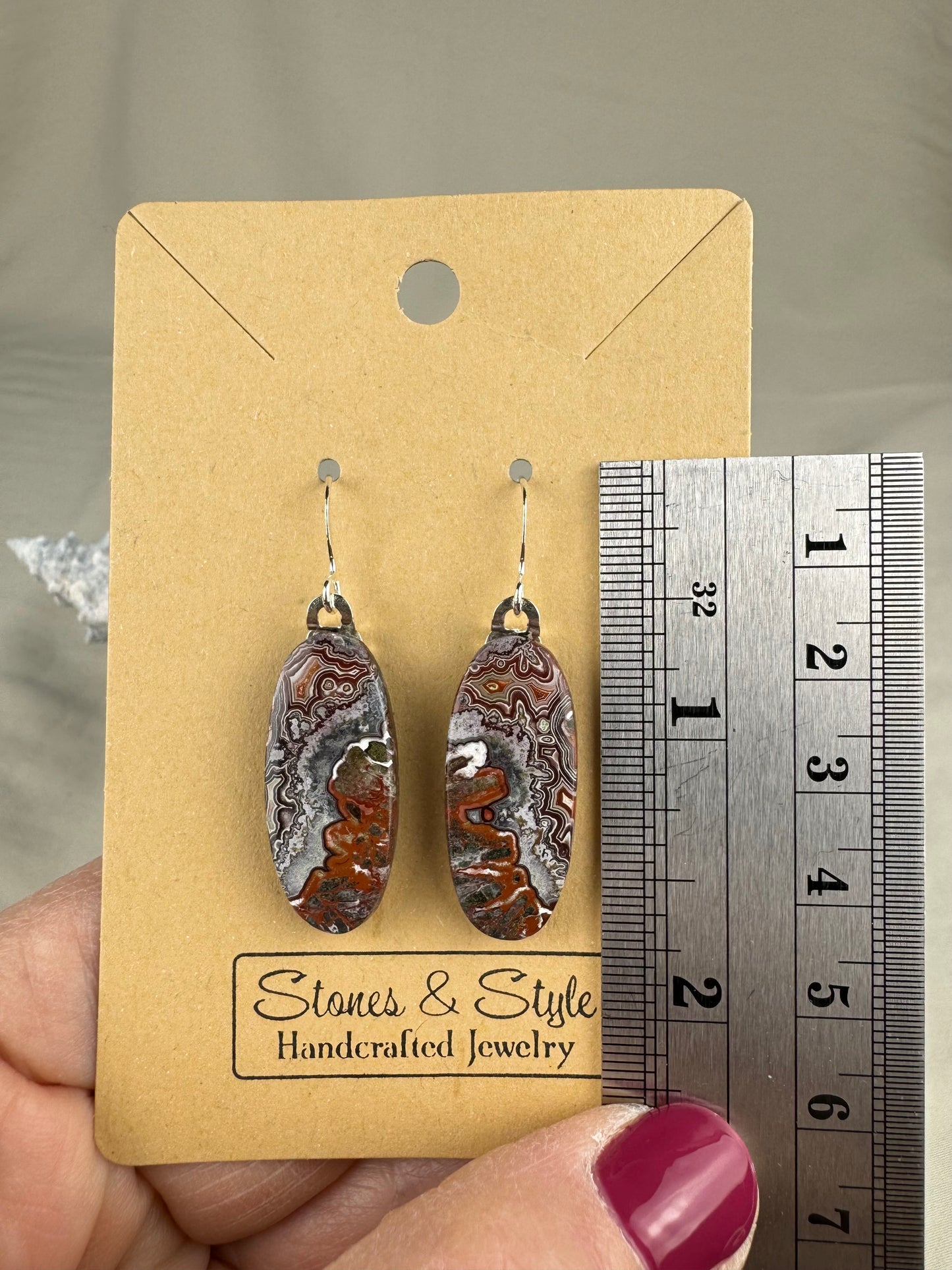 Crazy Lace Agate Earrings