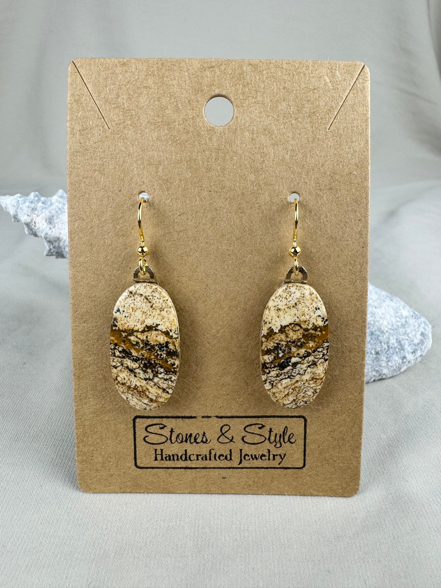 Picture Jasper French Hook Earrings