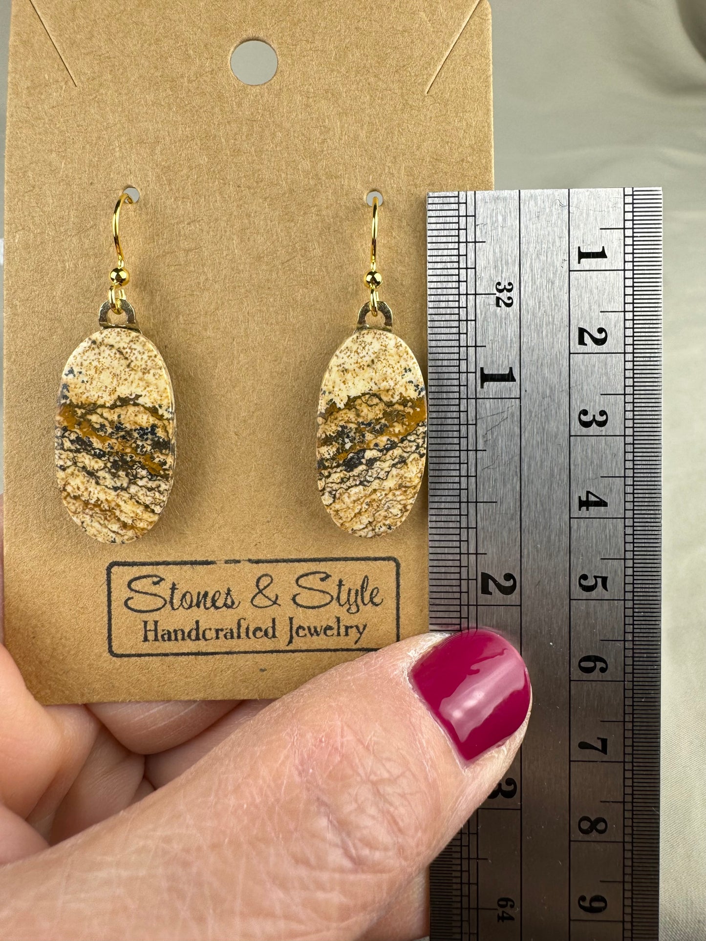 Picture Jasper French Hook Earrings