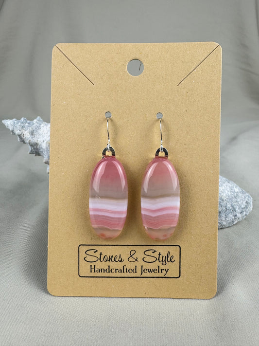 Pink Agate Earrings