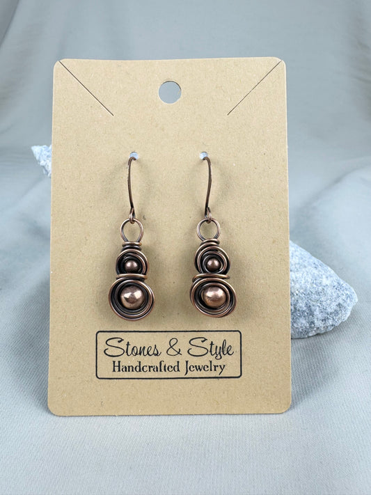 Antiqued Copper Earrings