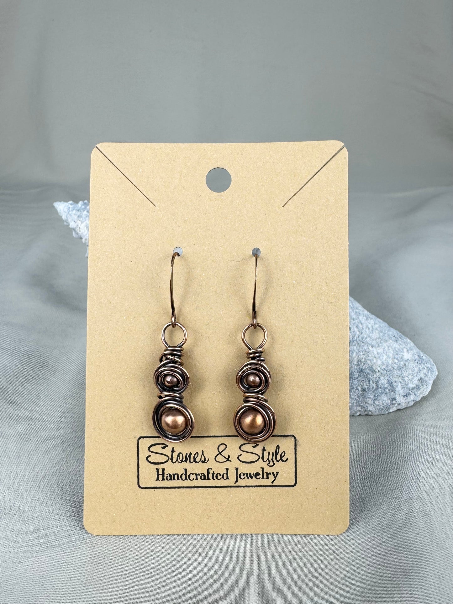 Antiqued Copper Earrings