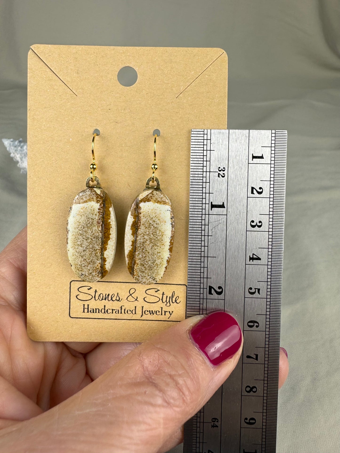 Picture Jasper French Hook Earrings