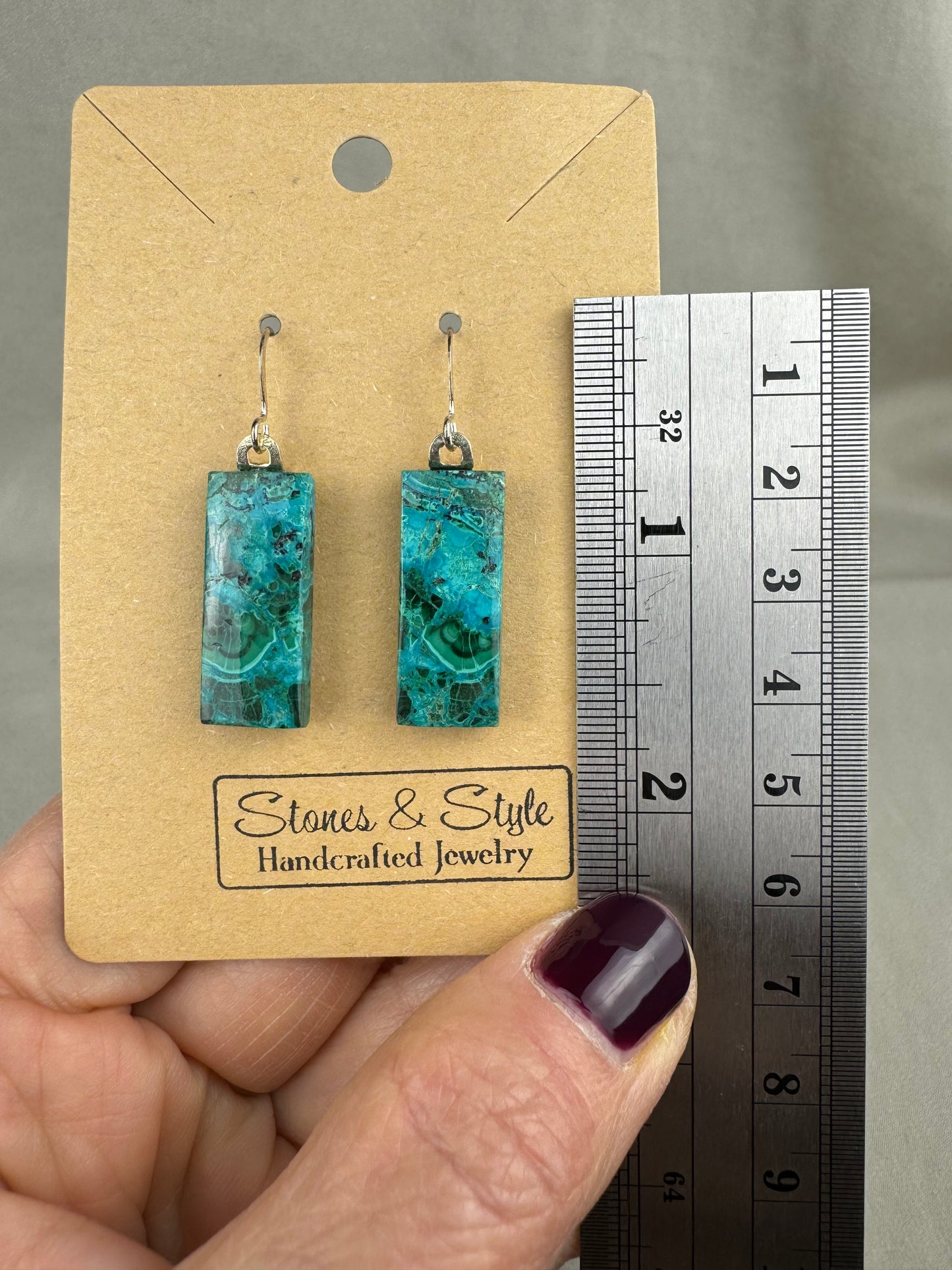 Chrysocolla Malachite Earrings