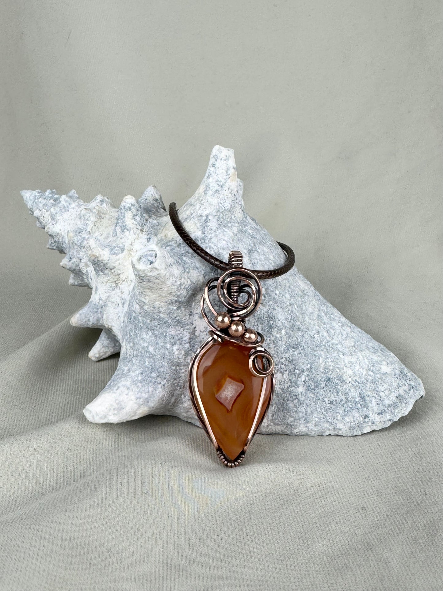 Carnelian Agate Pendant Necklace