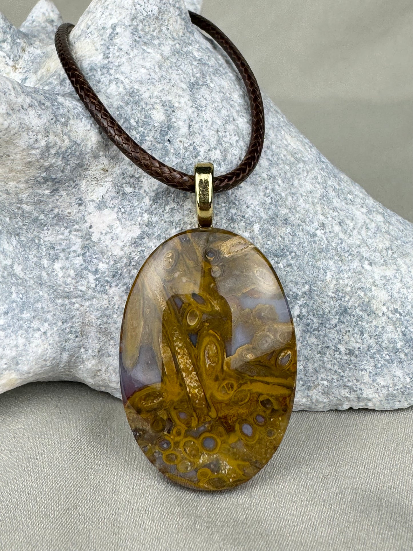 Indonesian Stromatolite Pendant Necklace