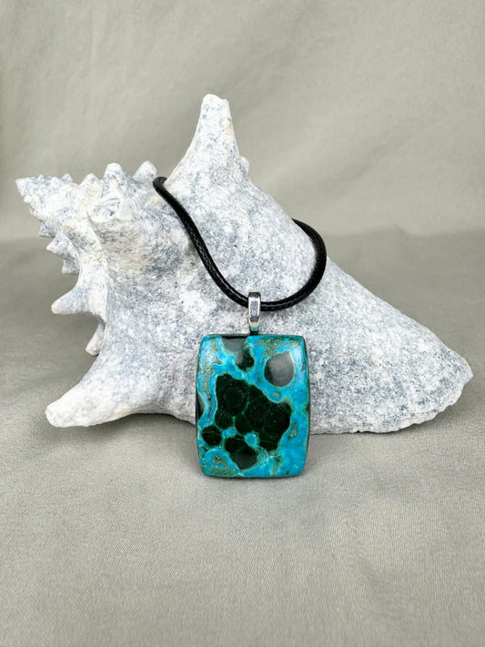 Chrysocolla Malachite Pendant Necklace