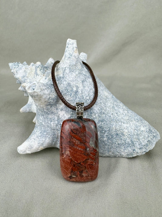 Red Apache Jasper Pendant Necklace