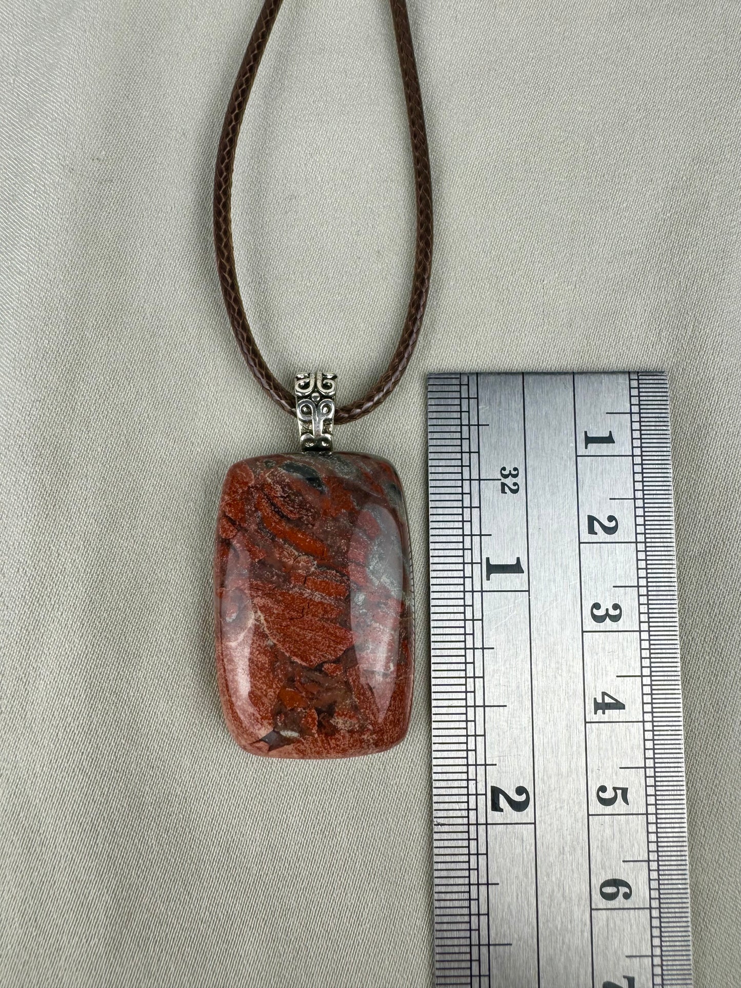 Red Apache Jasper Pendant Necklace