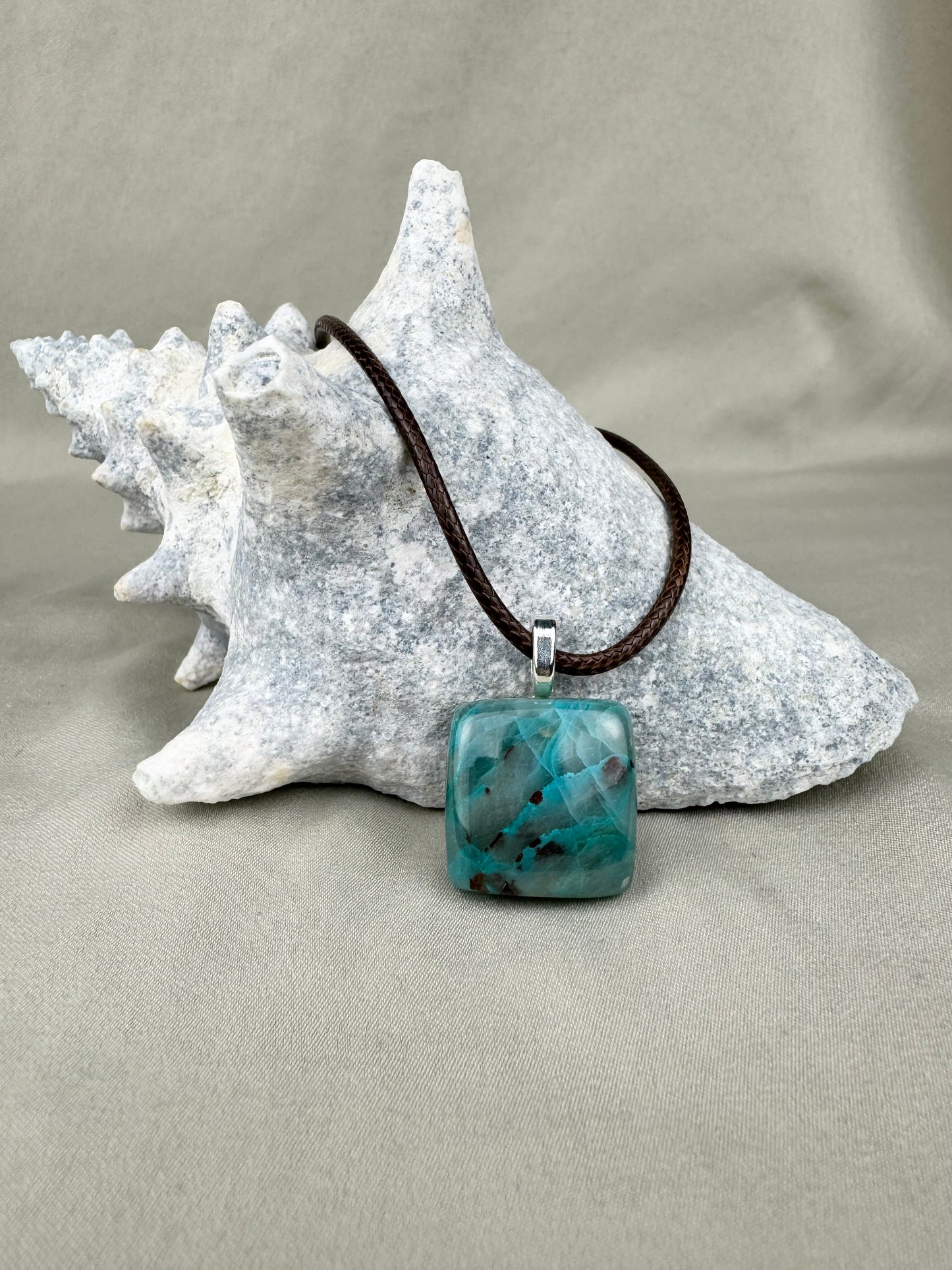 Chrysocolla Quartz Pendant Necklace