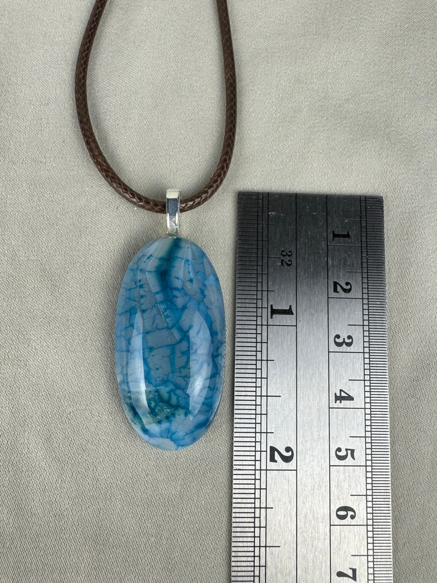 Dragon Vein Agate Pendant Necklace