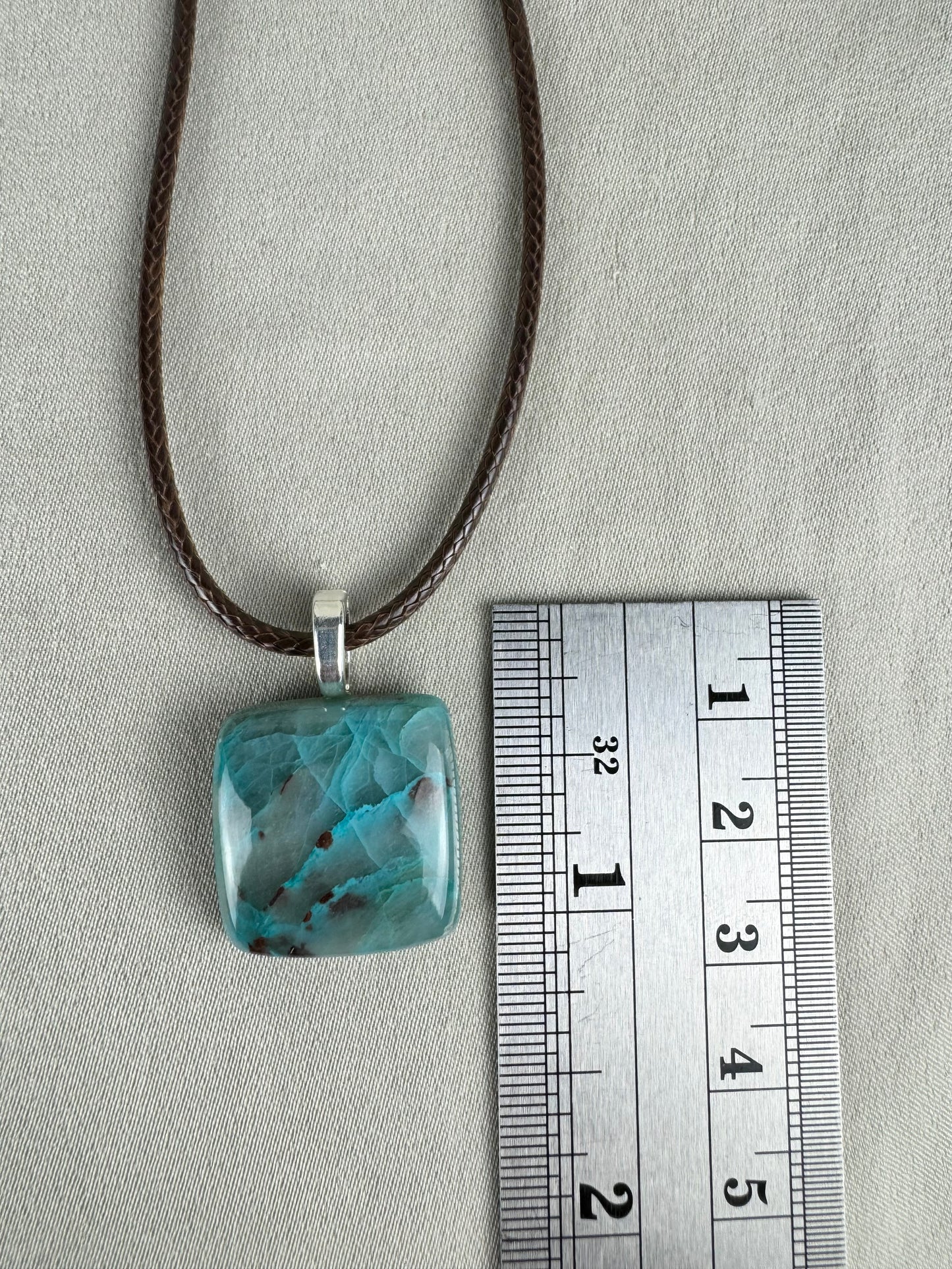 Chrysocolla Quartz Pendant Necklace