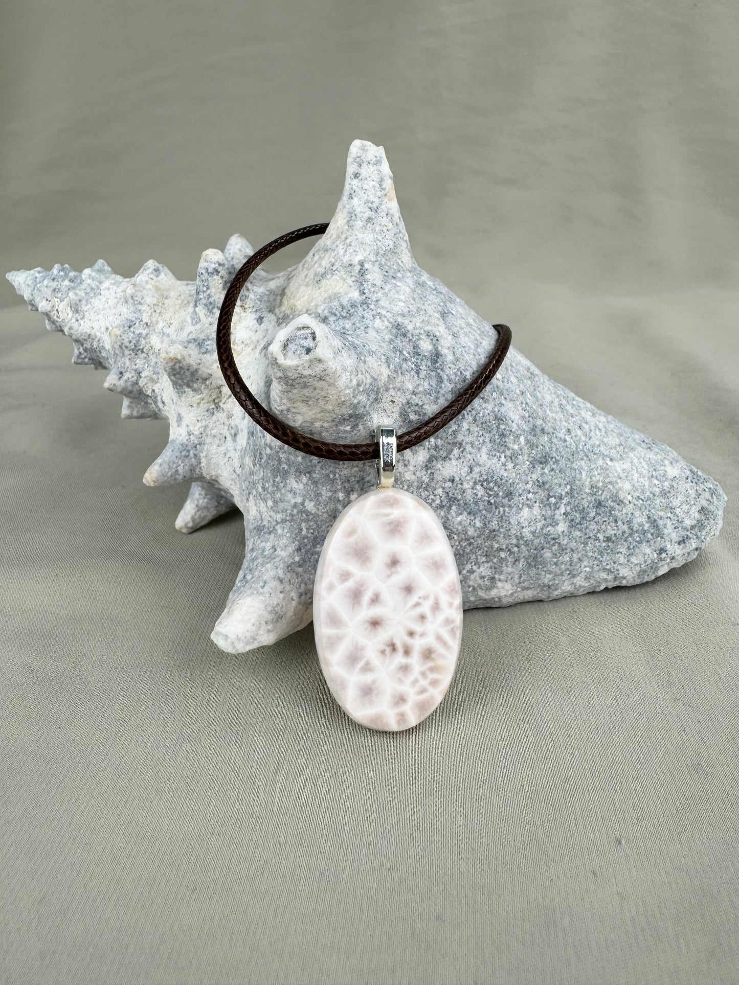 Rose Natrolite Pendant Necklace