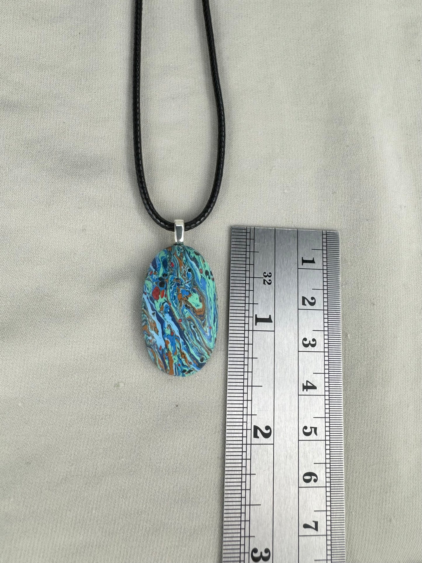 Rainbow Calcilica Pendant Necklace