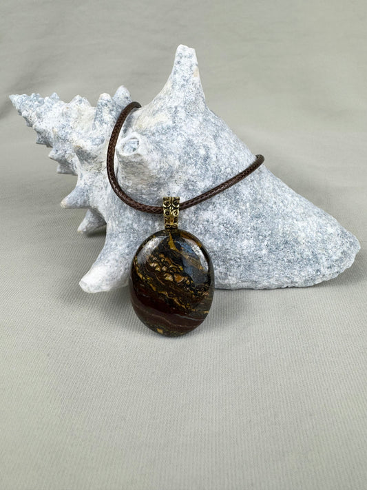 Tiger Iron Pendant Necklace