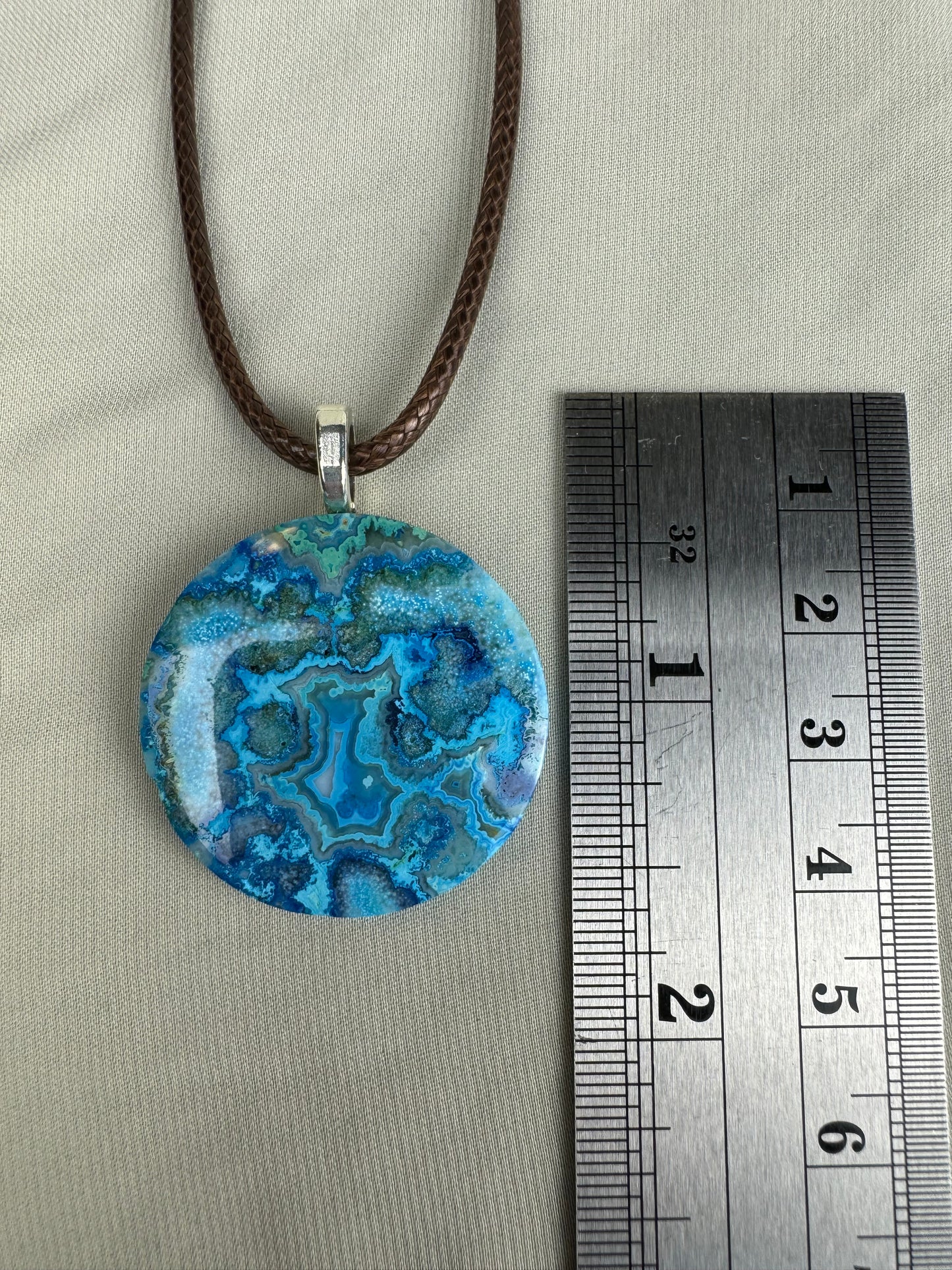 Fancy Lace Agate Pendant Necklace