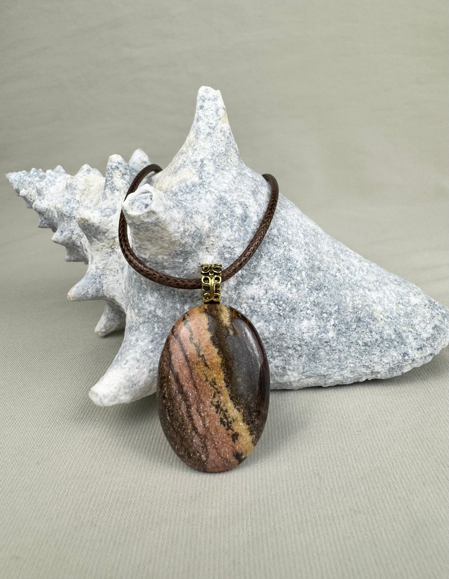 Cappuccino Jasper Pendant Necklace