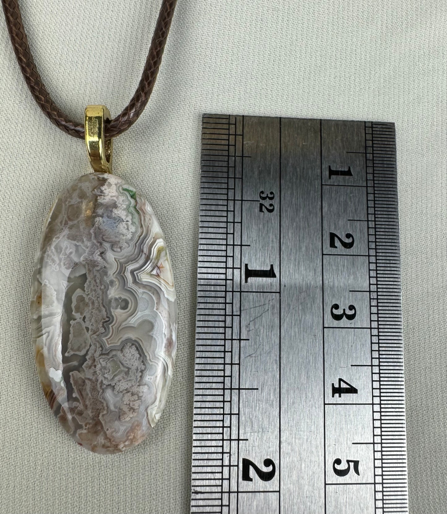 Crazy Lace Agate Pendant Necklace