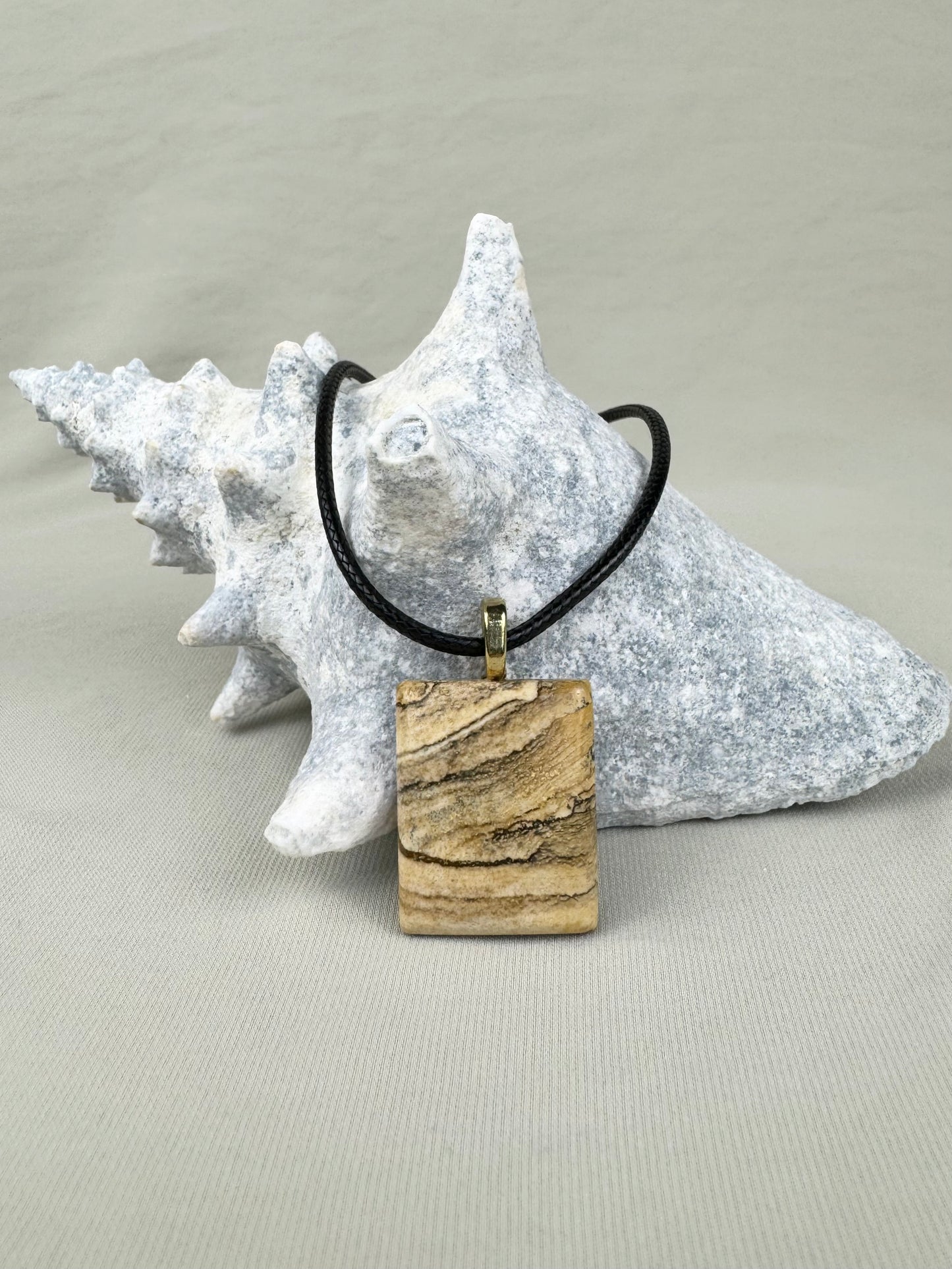 Picture Jasper Pendant Necklace