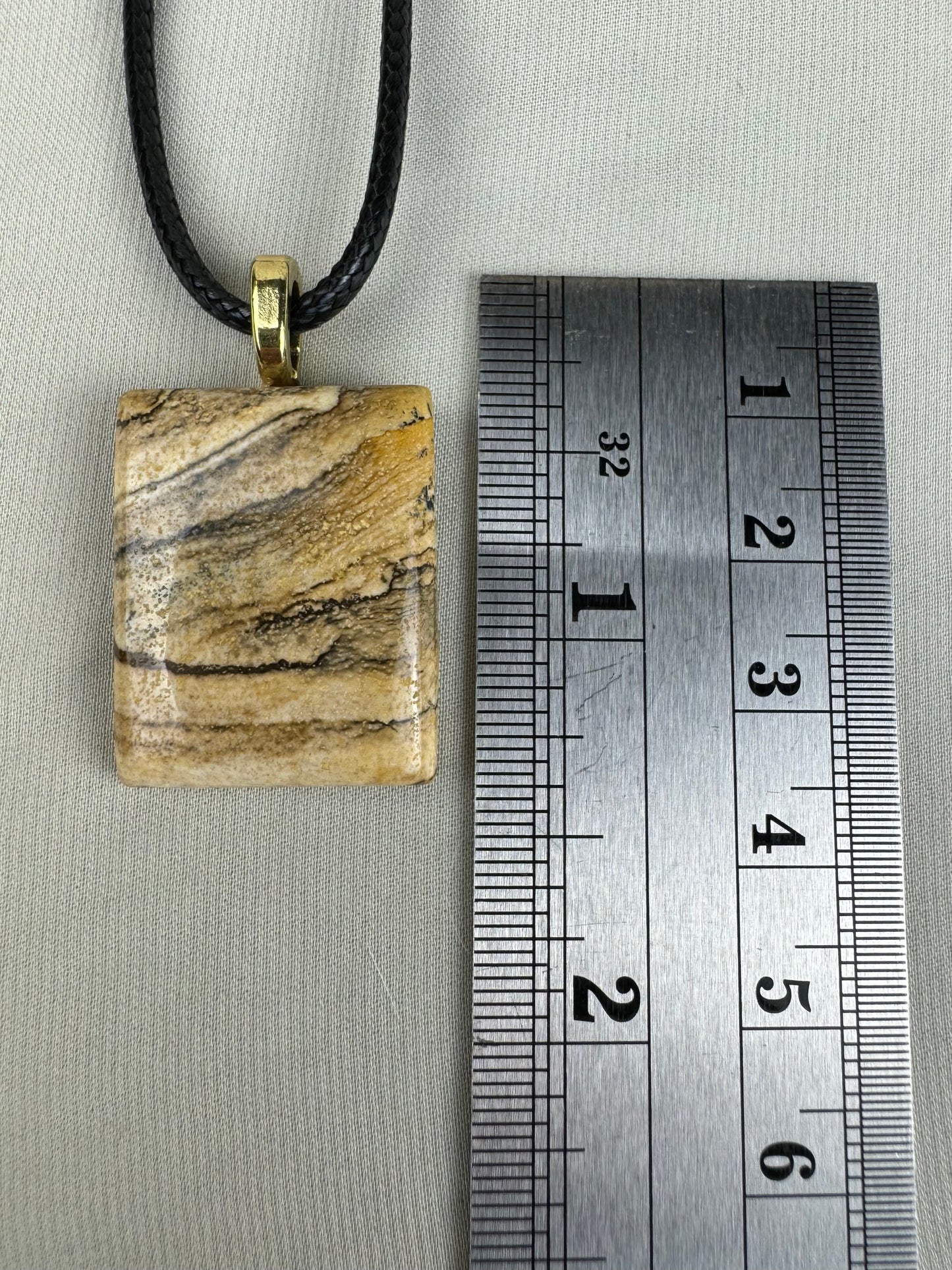 Picture Jasper Pendant Necklace