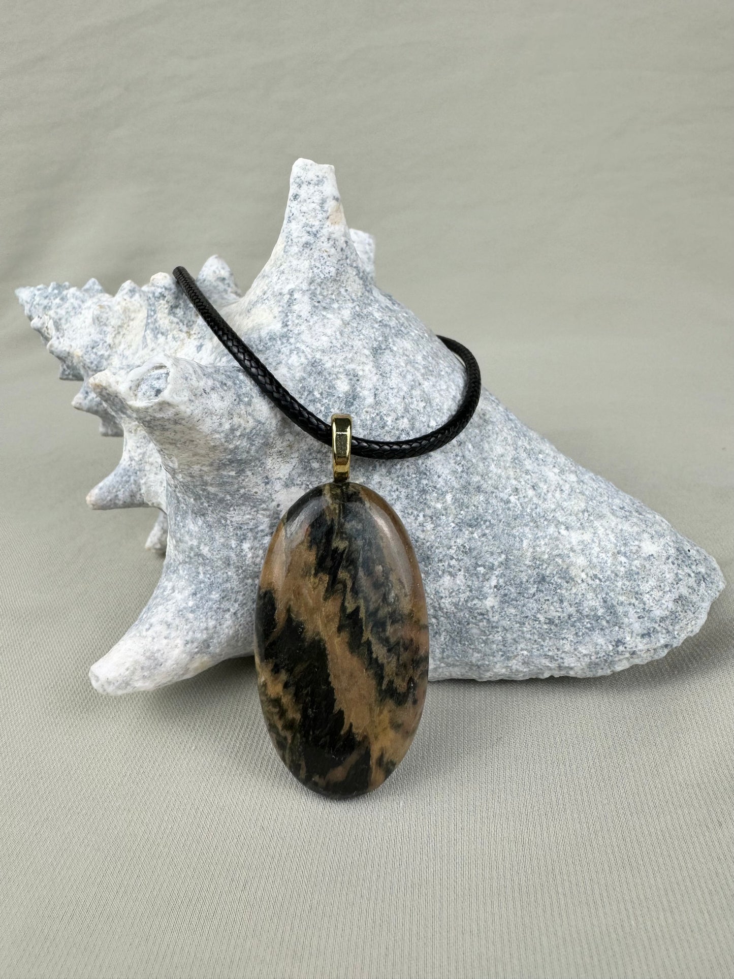 Wave Stone (Gneiss) Pendant Necklace