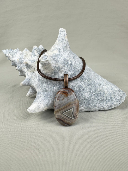 Crazy Lace Agate Pendant Necklace