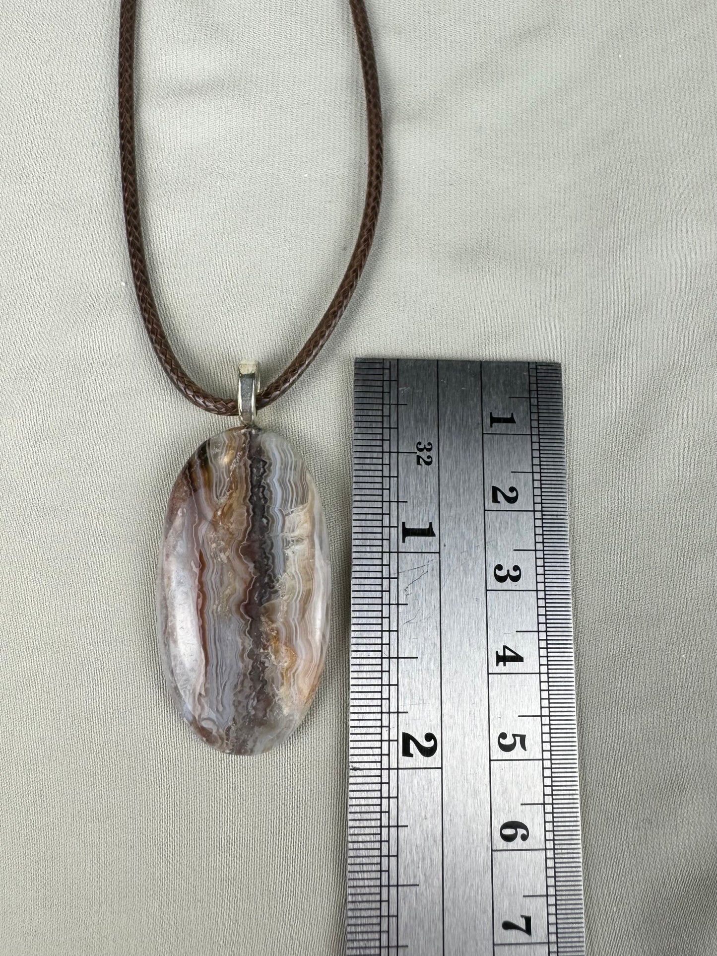 Crazy Lace Agate Pendant Necklace