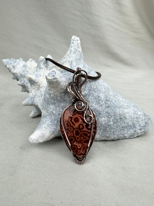 Red Ocean Jasper Pendant Necklace