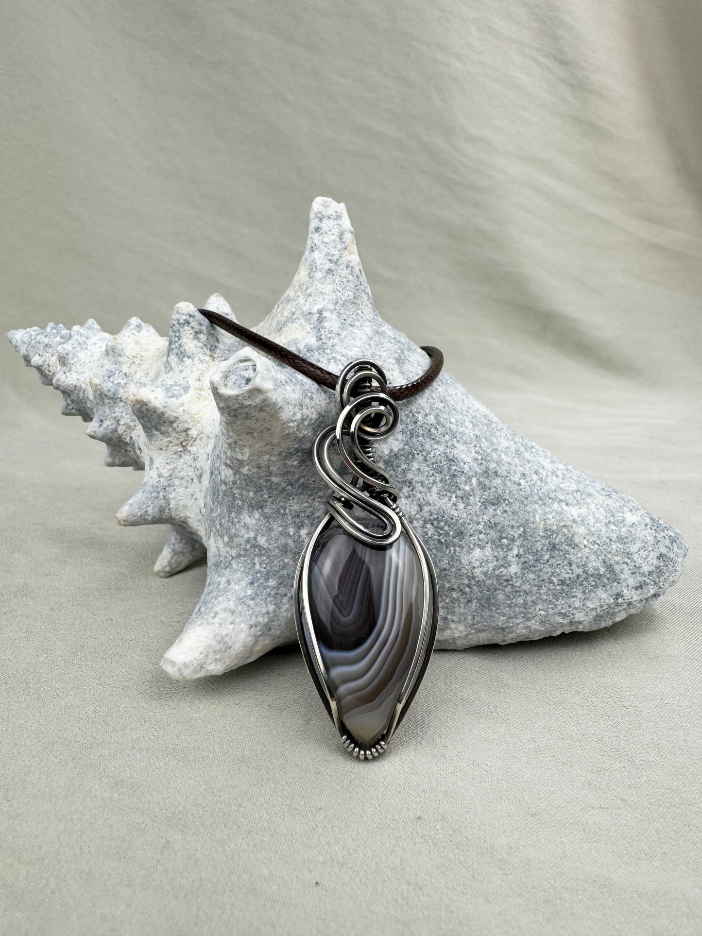 Botswana Agate Pendant Necklace