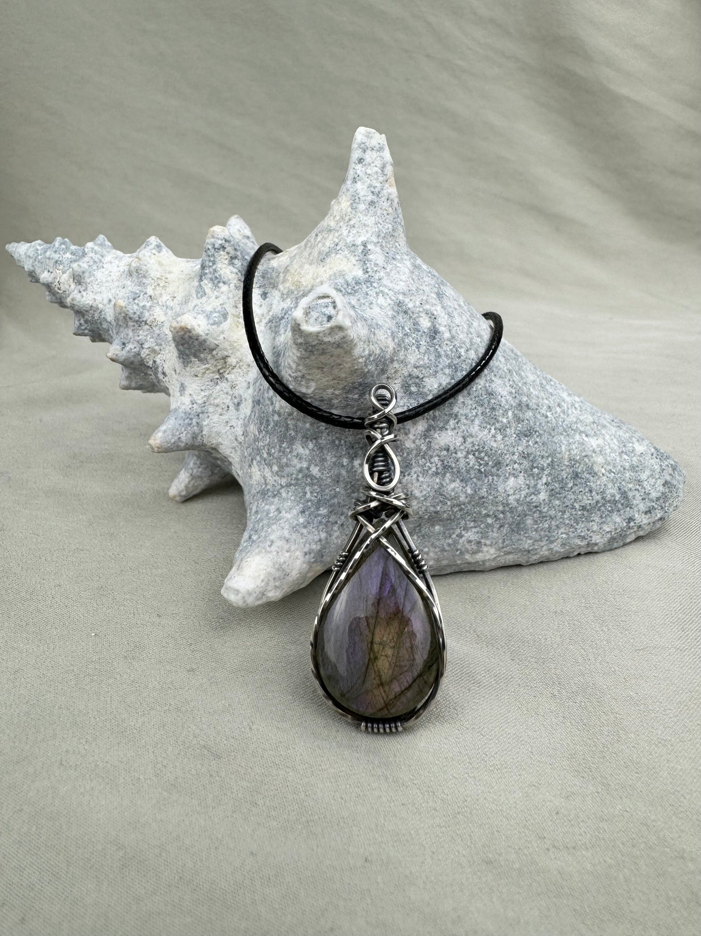 Purple Labradorite Pendant Necklace