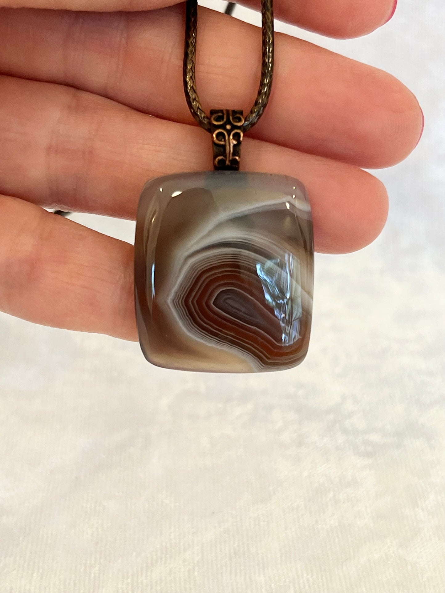 Red Botswana Agate Pendant Necklace