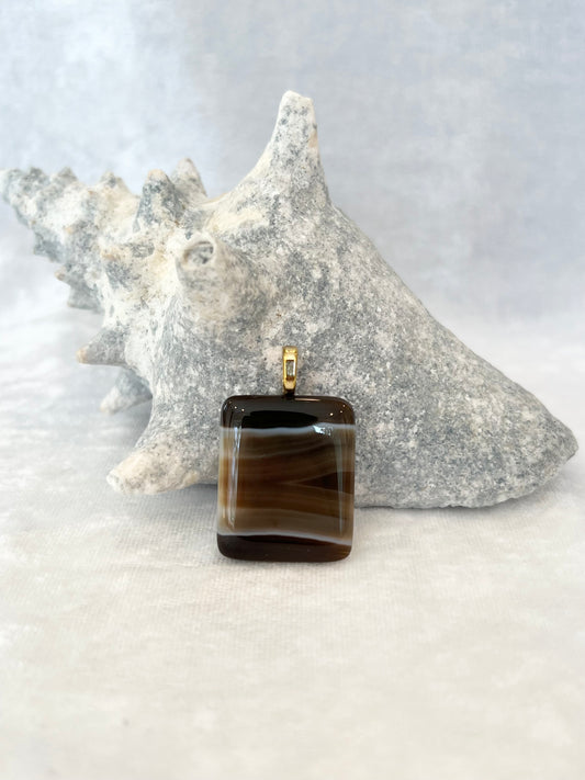 Banded Agate Pendant Necklace