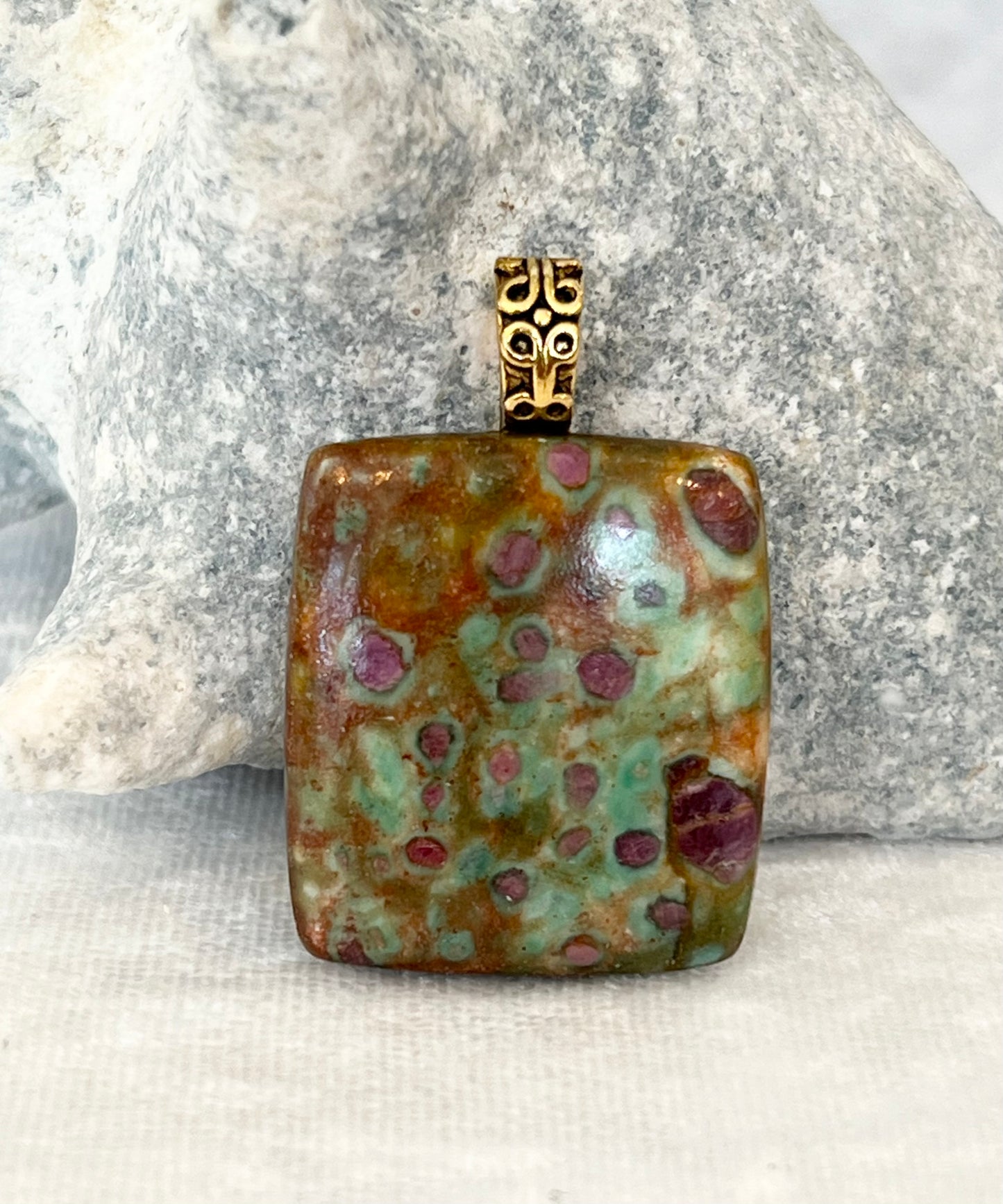 Ruby Fuchsite Pendant Necklace