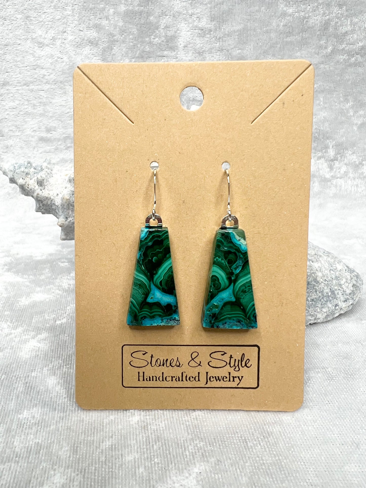 Chrysocolla Malachite Earrings