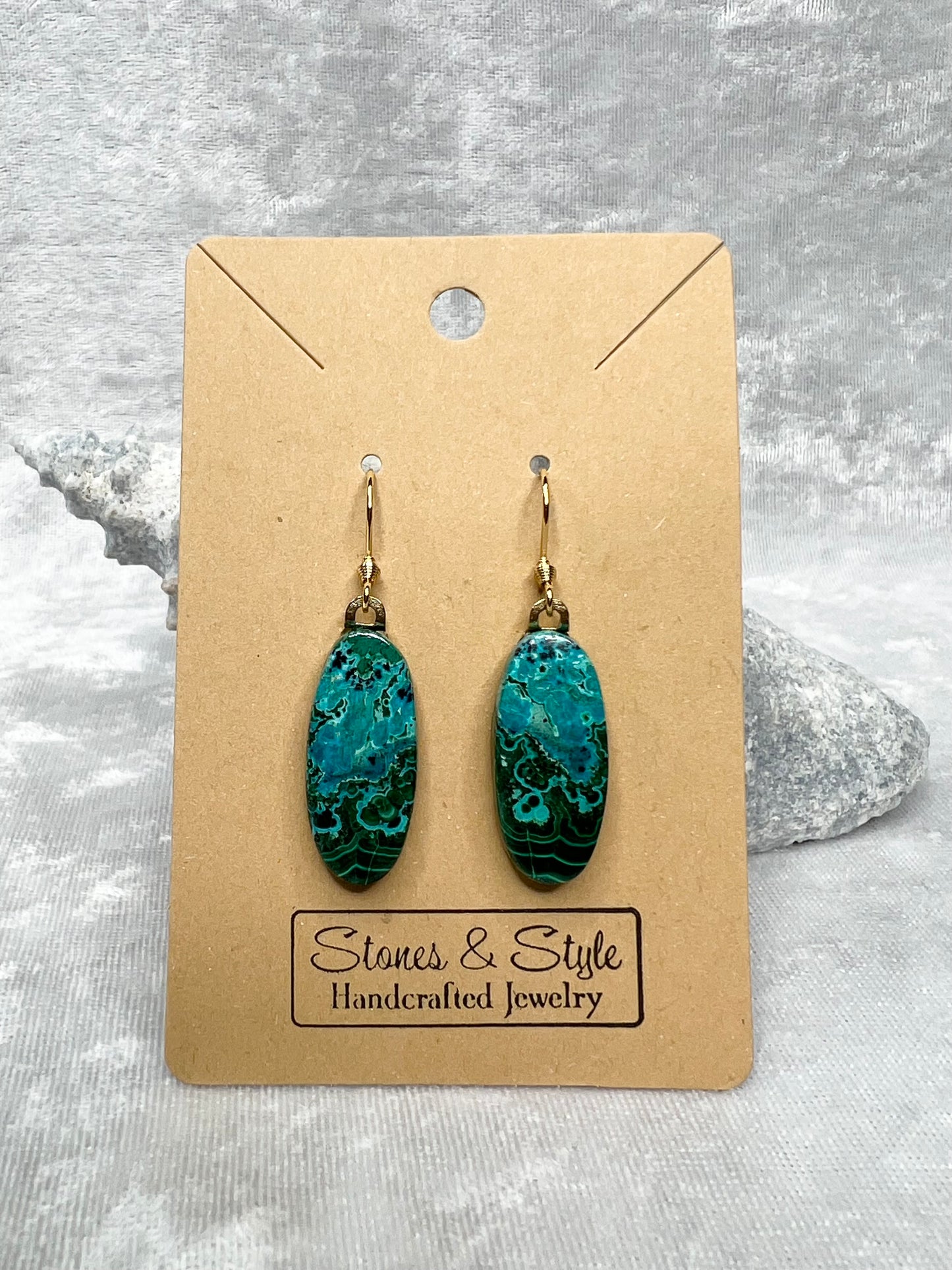 Chrysocolla Malachite Earrings