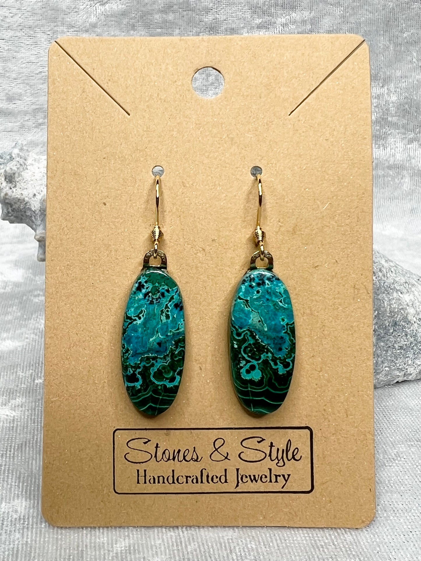 Chrysocolla Malachite Earrings