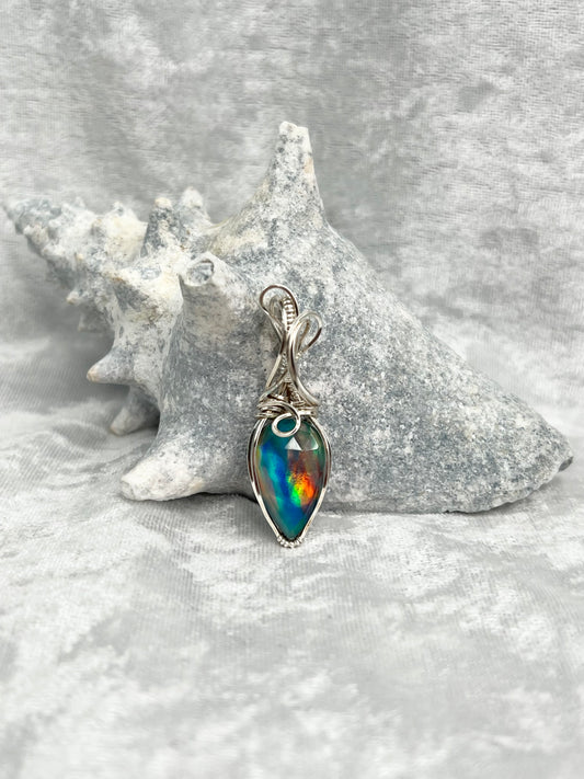 Aurora Opal Pendant Necklace