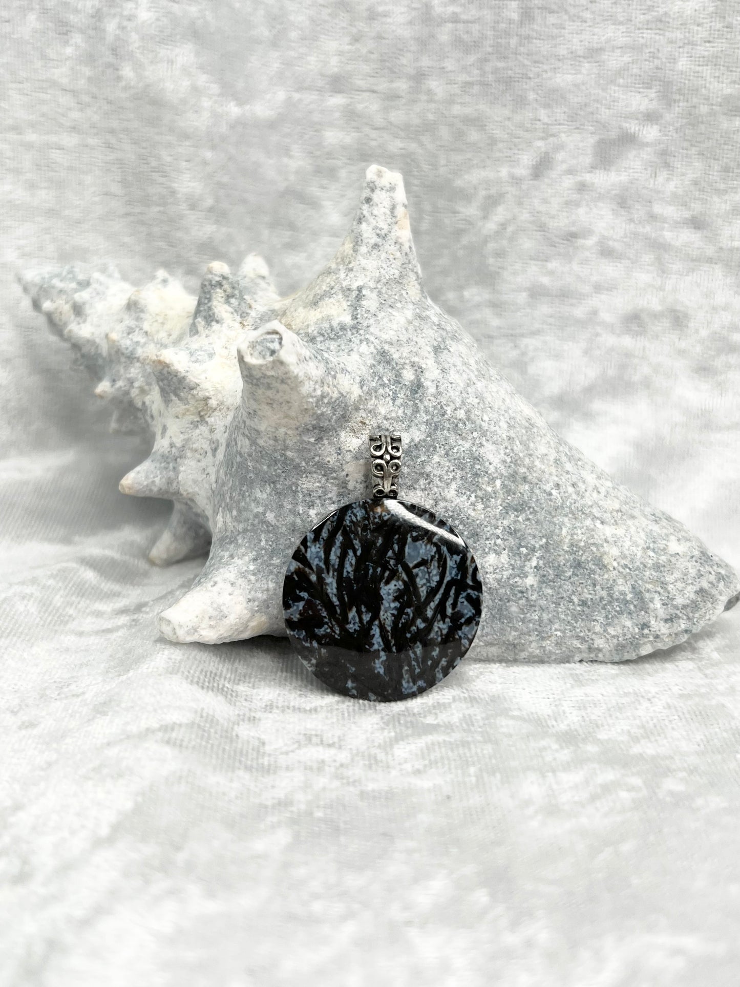 Black Palm Root Pendant Necklace