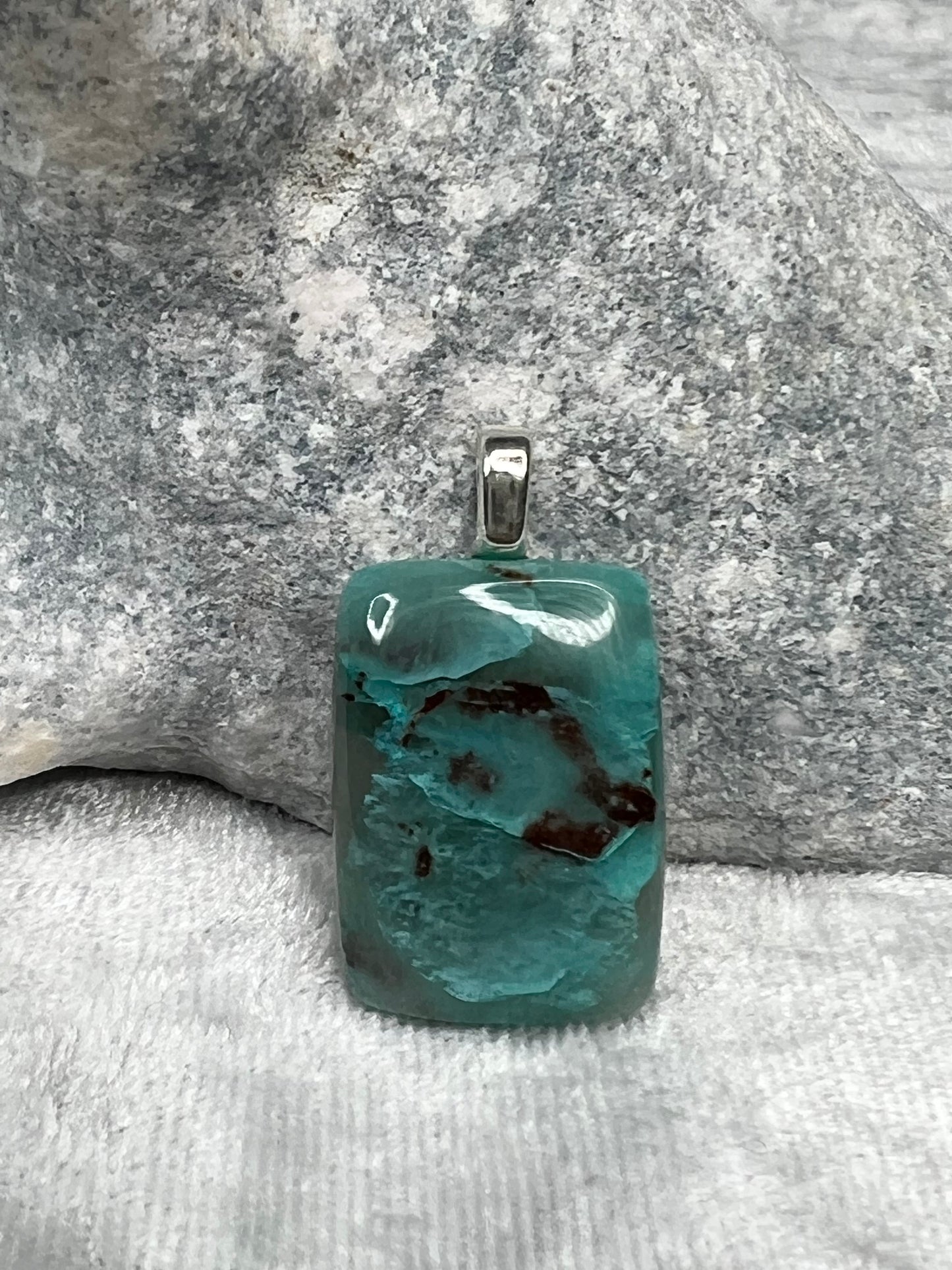 Chrysocolla Quartz Pendant Necklace