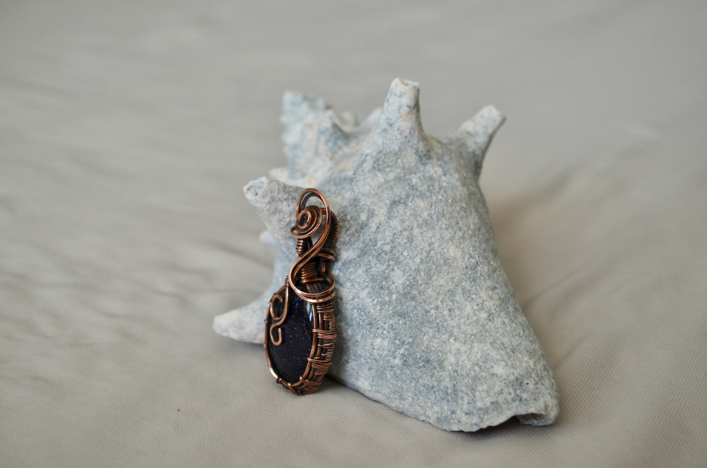 Blue Goldstone Pendant Necklace