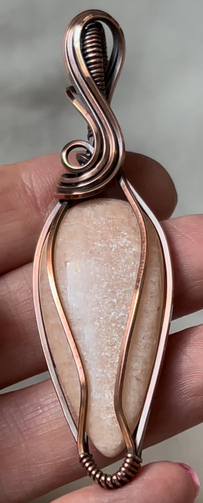 Peach Moonstone Pendant Necklace